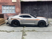 Custom Hot Wheels 2018 Camaro COPO In Silver With Black 5 Spoke Deep Dish Racing Wheels With Rubber Tires