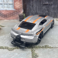 Custom Hot Wheels 2018 Camaro COPO In Silver With Black 5 Spoke Deep Dish Racing Wheels With Rubber Tires