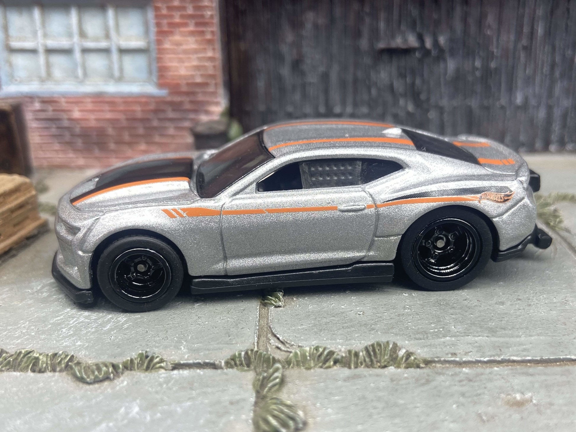 Custom Hot Wheels - 2018 Camaro COPO - Silver - Black 5 Spoke Deep Dish Racing Wheels - Rubber Tires