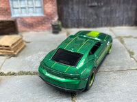 Custom Hot Wheels - 2018 Camaro SS - Green - Black and Green 6 Spoke Wheels - Rubber Tires