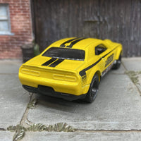 Custom Hot Wheels 2018 Dodge Challenger SRT Demon in Jegs Yellow and Black With Black Race Wheels With Hoosier Rubber Tires