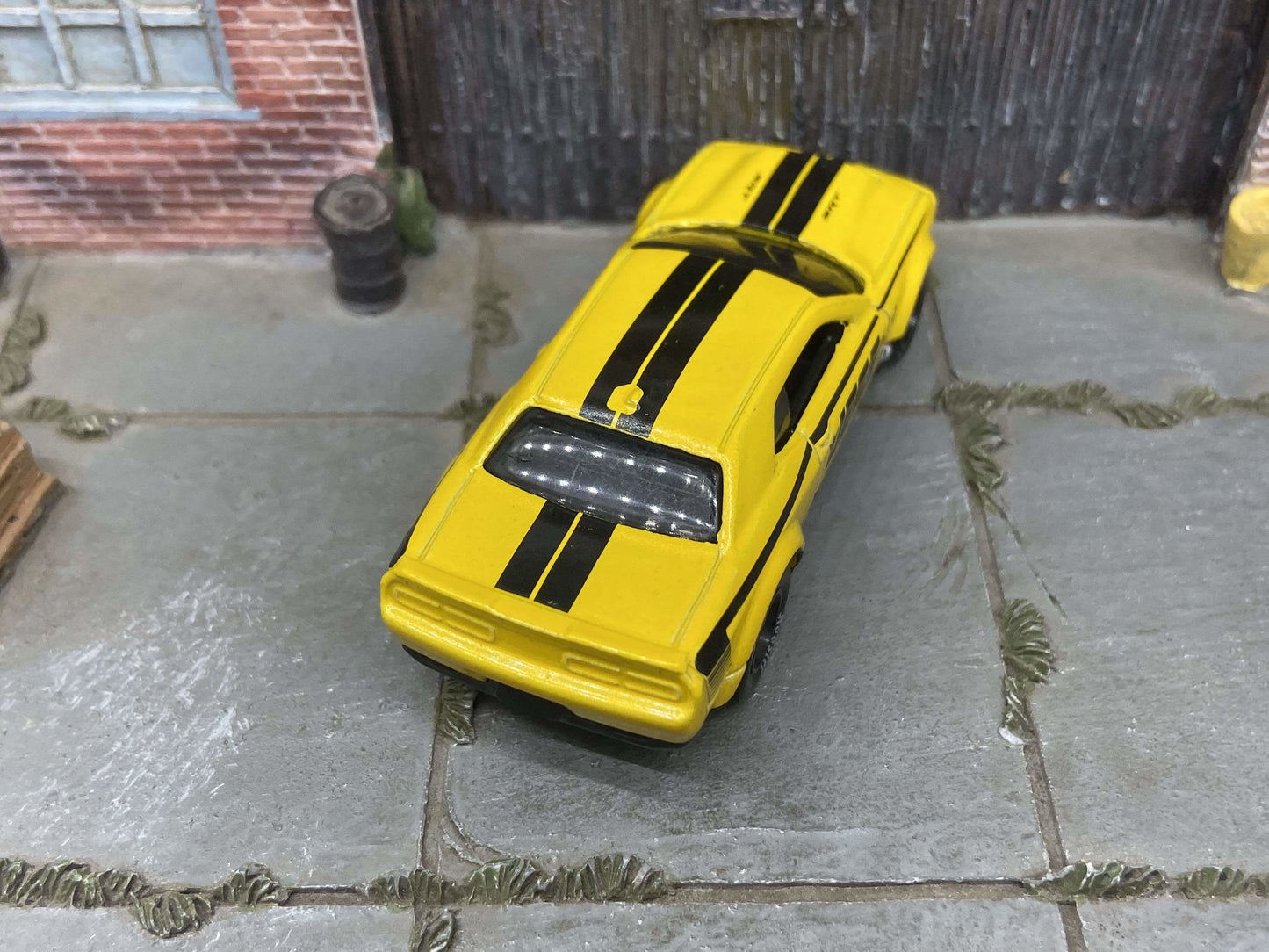 Custom Hot Wheels 2018 Dodge Challenger SRT Demon in Jegs Yellow and Black With Black Race Wheels With Hoosier Rubber Tires