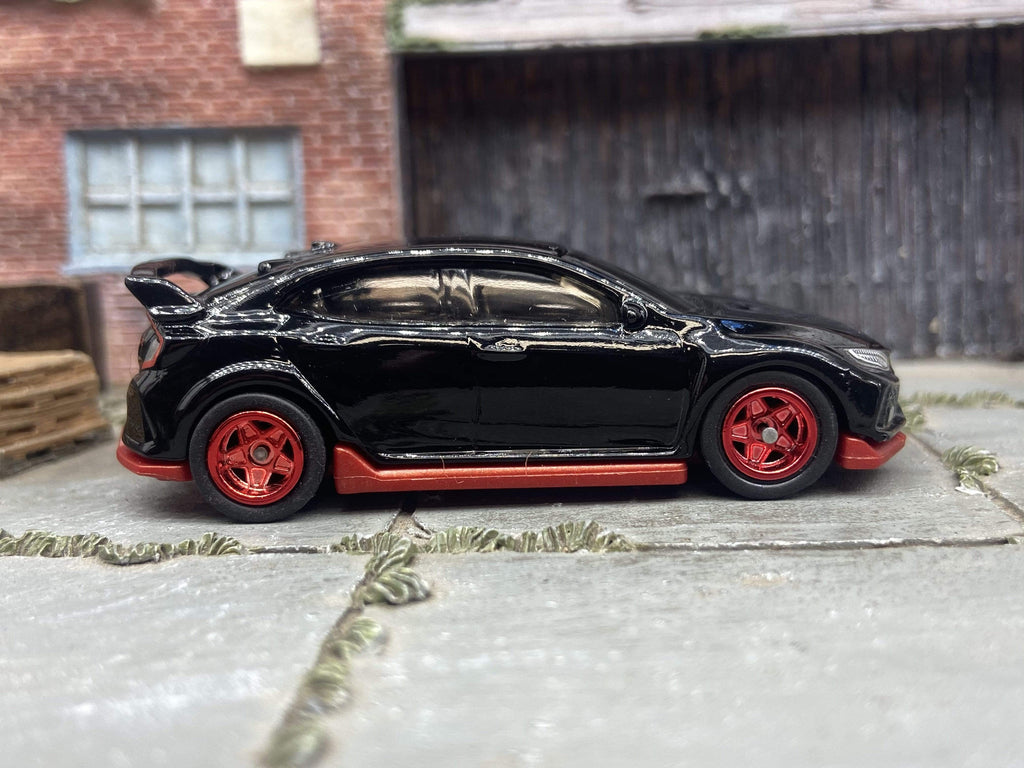 Custom Hot Wheels 2018 Honda Civic Type R In Black and Red With