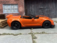 Orange 2019 Corvette ZR1 custom Hot Wheels with black wheels
