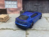 2019 Kia Stinger GT custom Hot Wheels, blue with black wheels, view 3
