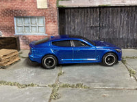 2019 Kia Stinger GT custom Hot Wheels, blue with black and chrome wheels, view 3