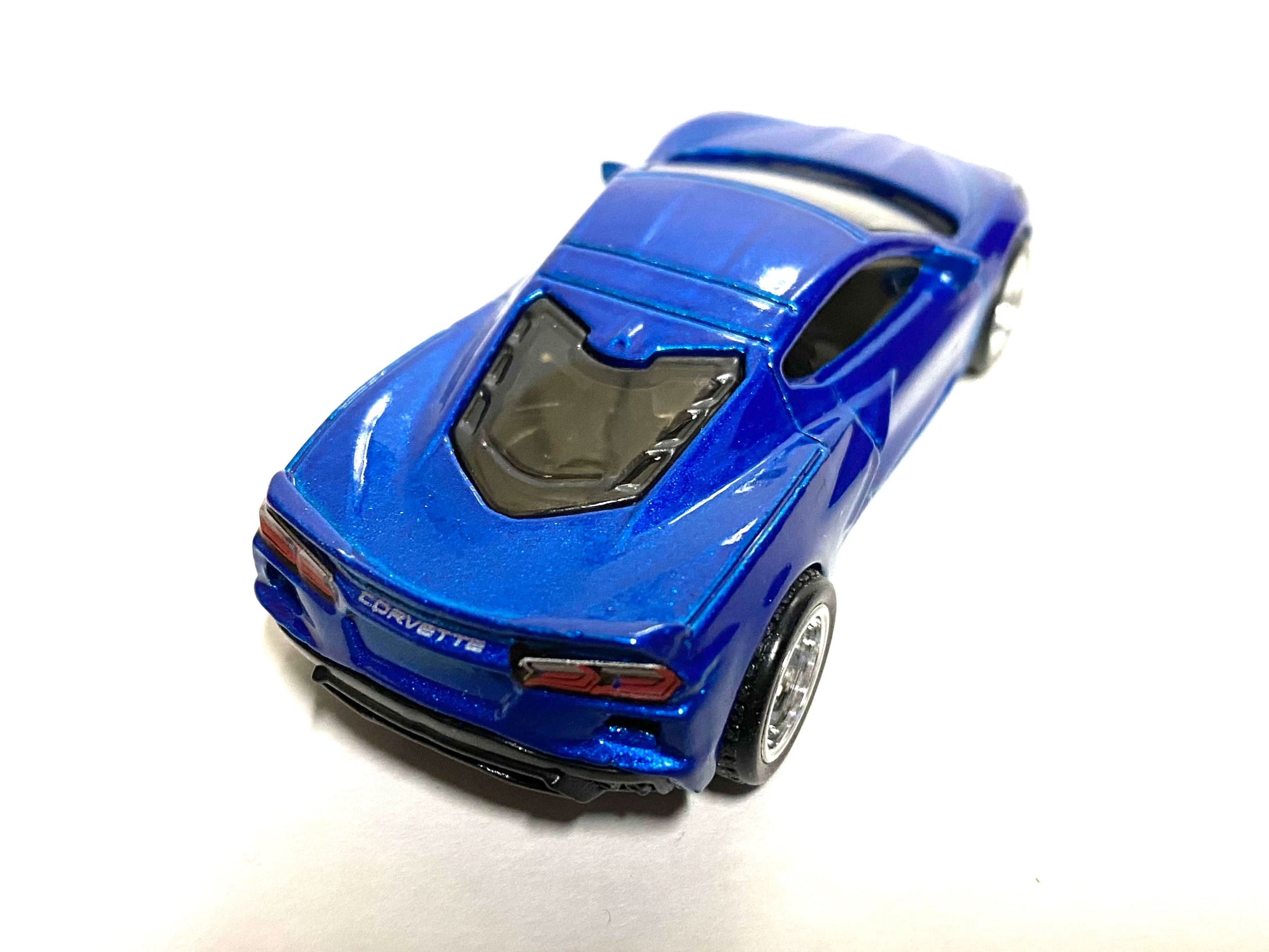 Custom Hot Wheels - 2020 Chevy Corvette - Blue - Chrome BBS Wheels - Rubber Tires