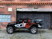 Custom Hot Wheels - 2020 Jeep Gladiator - Black, Red and White Borla - Chrome American Racing Wheels - Goodyear Off Road Rubber Tires