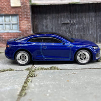 Custom Hot Wheels Audi RS 5 Coupe In Blue With 4 Spoke Mag Wheels With Rubber Tires