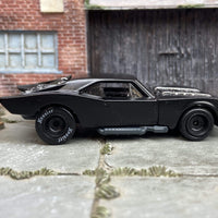 Custom Hot Wheels Batman Batmobile Gotham Version in Satin Black With Black Smoothie Racing Wheels With Hoosier Rubber Tires