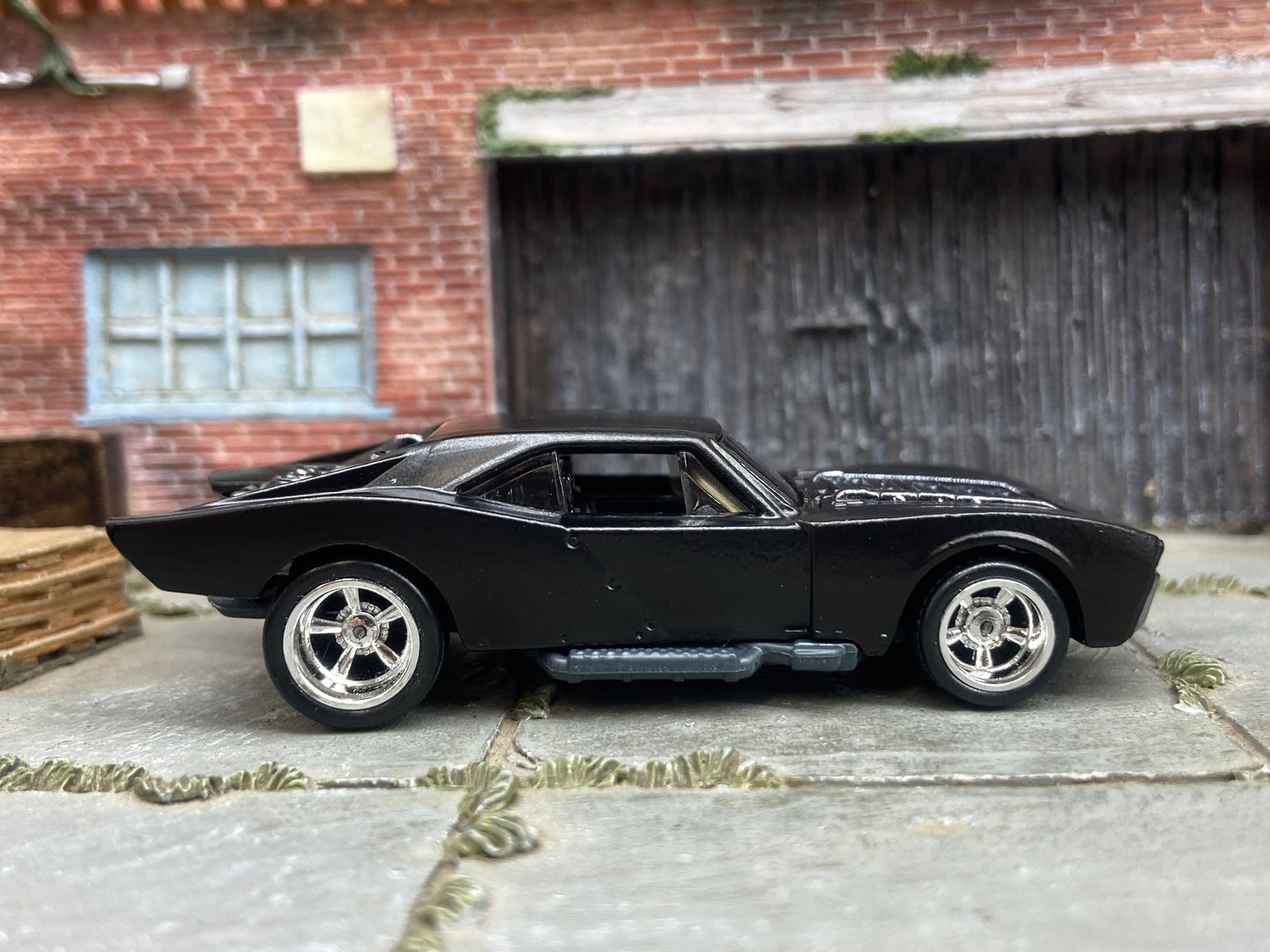 Custom Hot Wheels - Batmobile Gotham Version - Satin Black - Chrome American Racing Wheels - Rubber Tires