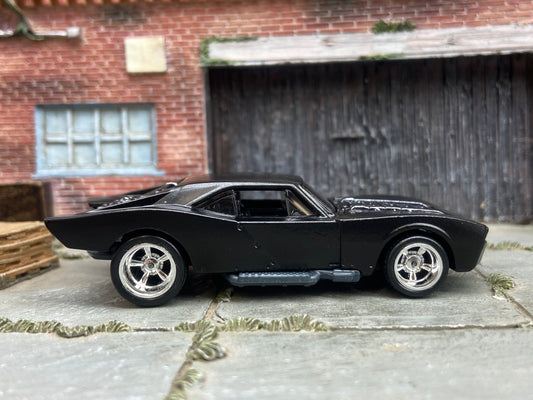 Custom Hot Wheels - Batmobile Gotham Version - Satin Black - Chrome American Racing Wheels - Rubber Tires