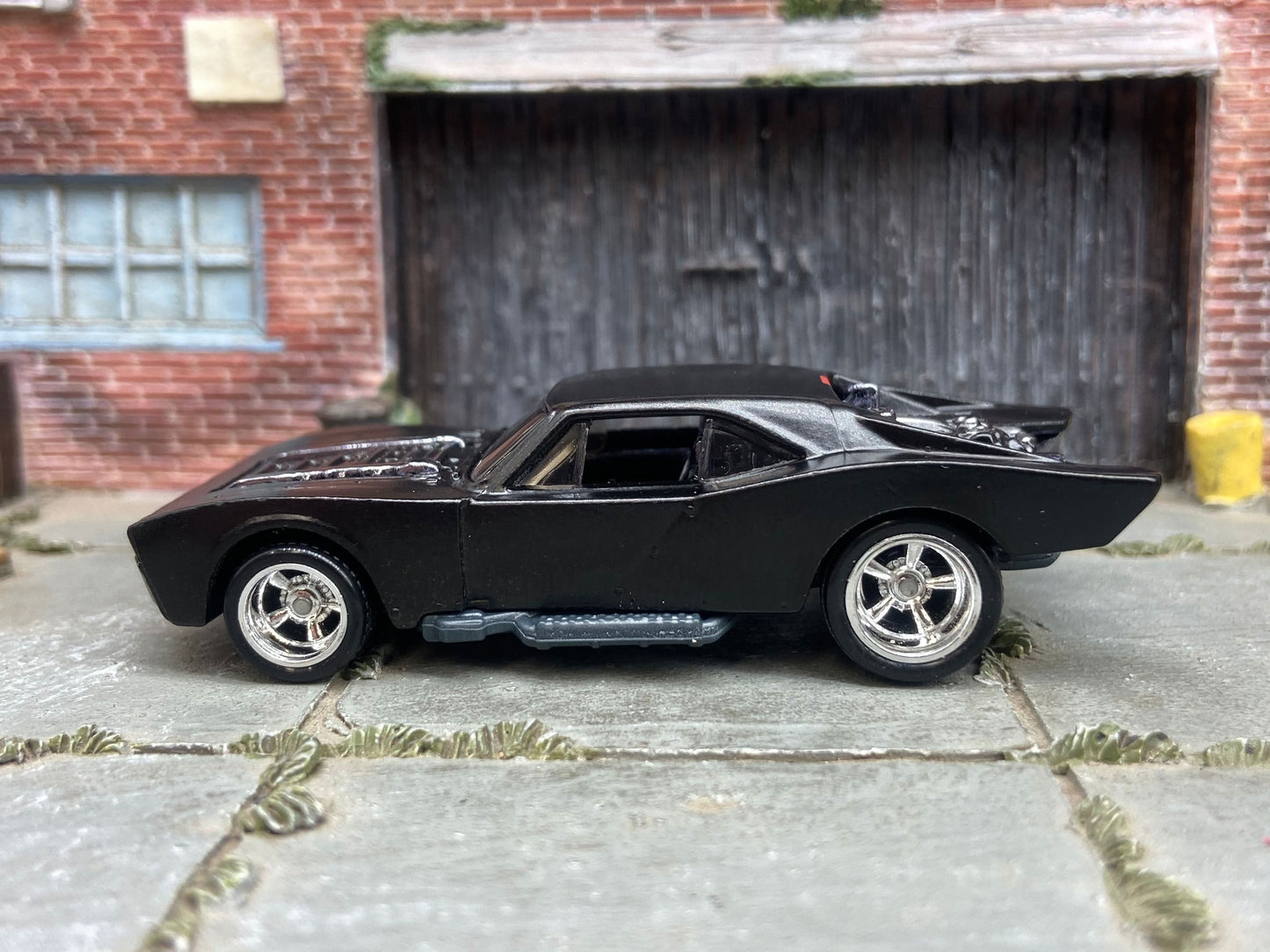 Custom Hot Wheels - Batmobile Gotham Version - Satin Black - Chrome American Racing Wheels - Rubber Tires