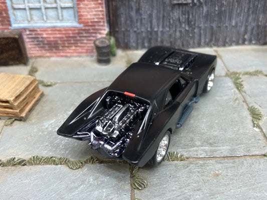 Custom Hot Wheels - Batmobile Gotham Version - Satin Black - Chrome American Racing Wheels - Rubber Tires