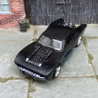 Custom Hot Wheels Batmobile Gotham Version in Satin Black With Chrome American Racing Wheels With Rubber Tires