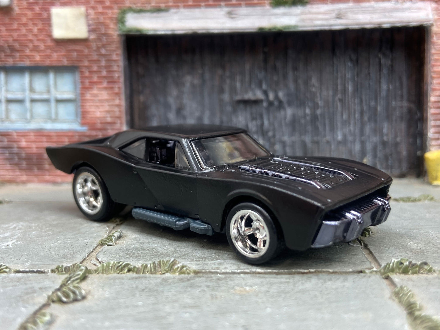 Custom Hot Wheels - Batmobile Gotham Version - Satin Black - Chrome American Racing Wheels - Rubber Tires