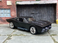 Custom Hot Wheels - Batmobile Gotham Version - Satin Black - Chrome American Racing Wheels - Rubber Tires