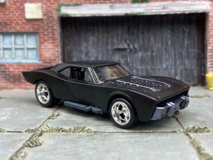 Custom Hot Wheels - Batmobile Gotham Version - Satin Black - Chrome American Racing Wheels - Rubber Tires
