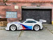 Custom Hot Wheels BMW Z4M In Pearl White With 6 Spoke Race Wheels With Rubber Tires