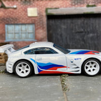 Custom Hot Wheels BMW Z4M In Pearl White With 6 Spoke Race Wheels With Rubber Tires