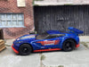 Custom Hot Wheels Chevy Corvette C7.R Race Car In Blue Summit Racing Livery With Black 5 Spoke Race Wheels With Rubber Tires