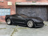 Custom Hot Wheels - Chevy Corvette C7 Z06 - Custom Painted Satin Black - Chrome 12 Spoke Wheels - Rubber Tires