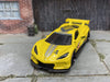 Custom Hot Wheels Chevy Corvette C8.R Race Car In Yellow #4 Livery With Black 6 Spoke Race Wheels With Rubber Tires