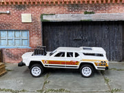 Custom Hot Wheels - Cruise Bruiser - White and Gold - White Race Wheels - Rubber Tires