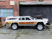 Custom Hot Wheels - Cruise Bruiser - White and Gold - White Race Wheels - Rubber Tires