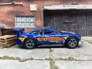 Custom Hot Wheels Custom 2018 Ford Mustang GT In Logano Racing Hot Wheels Blue With Factory 5 Star Wheels With Rubber Tires