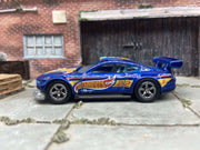 Custom Hot Wheels Custom 2018 Ford Mustang GT In Logano Racing Hot Wheels Blue With Factory 5 Star Wheels With Rubber Tires