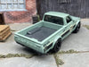 Custom Hot Wheels Datsun 620 Mini Truck In Sea Green With Black 5 Spoke Race Wheels With Rubber Tires