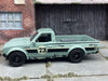 Custom Hot Wheels Datsun 620 Mini Truck In Sea Green With Black 5 Spoke Race Wheels With Rubber Tires