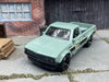 Custom Hot Wheels Datsun 620 Mini Truck In Sea Green With Black 5 Spoke Race Wheels With Rubber Tires