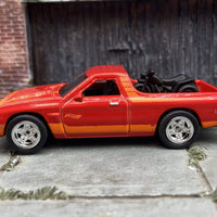 Custom Hot Wheels Dodge Rampage in Red With Chrome 5 Spoke Wheels With Rubber Tires