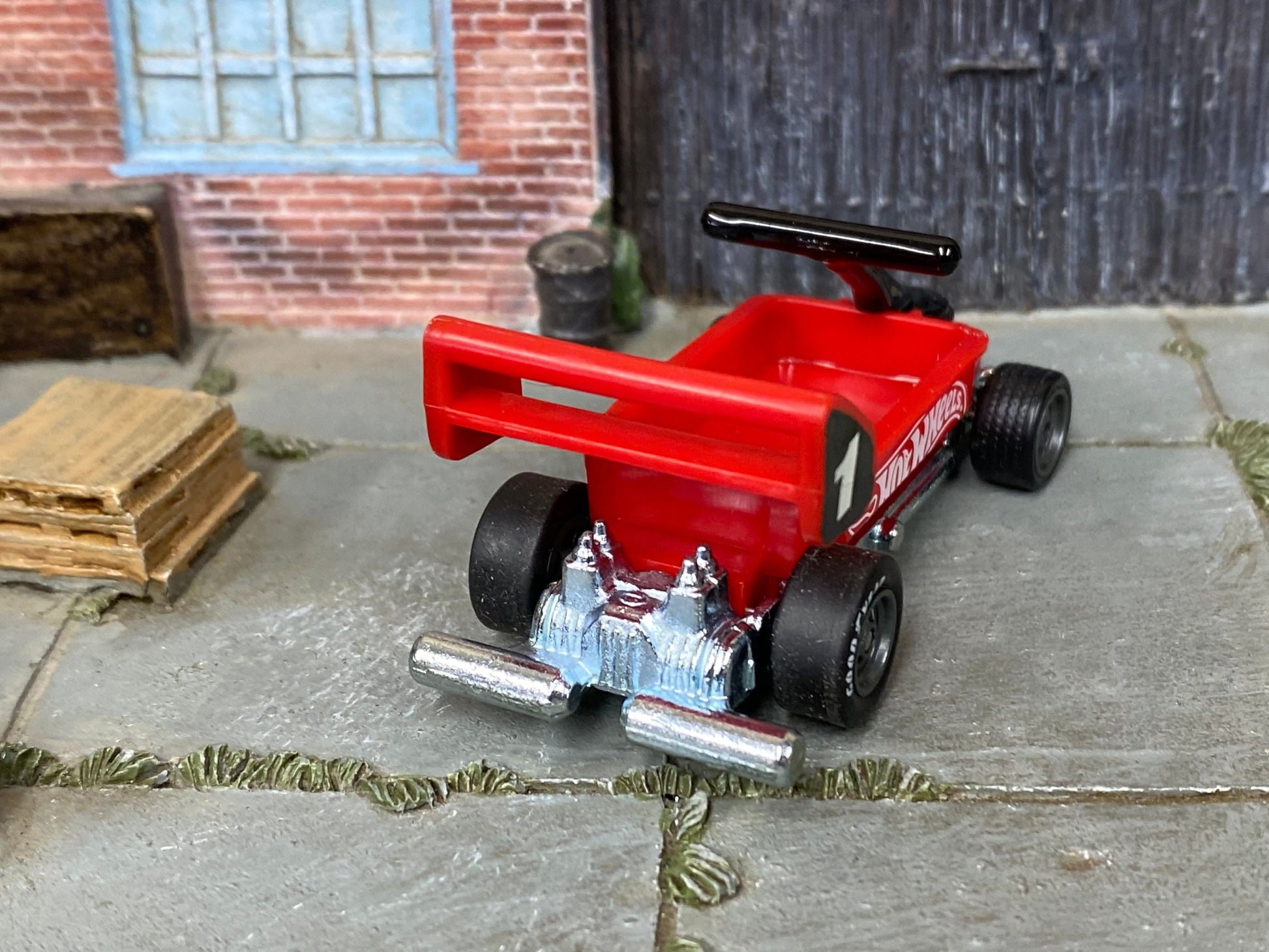 Custom Hot Wheels - Draggin' Wagon - Hot Wheels Red - Gray Mag Wheels - Goodyear Slicks