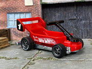 Custom Hot Wheels - Draggin' Wagon - Hot Wheels Red - Gray Mag Wheels - Goodyear Slicks