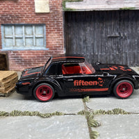Custom Hot Wheels Fairlady 2000 In Black With Red 4 Spoke Mag Wheels With Rubber Tires