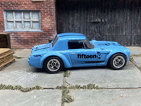 Fairlady 2000 custom, blue and black, chrome wheels, view 3
