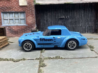 Fairlady 2000 custom, blue and black, chrome wheels, view 1