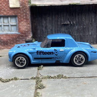 Custom Hot Wheels Fairlady 2000 In Blue and Black With Chrome Deep Dish 5 Spoke Wheels With Rubber Tires