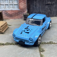 Custom Hot Wheels Fairlady 2000 In Blue and Black With Chrome Deep Dish 5 Spoke Wheels With Rubber Tires