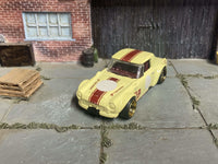 Fairlady 2000 custom Hot Wheels, yellow and red with gold wheels, view 4