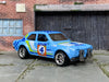Custom Hot Wheels - Ford Escort RS1600 - Blue Checkered - Chrome BBS Racing Wheels - Rubber Tires