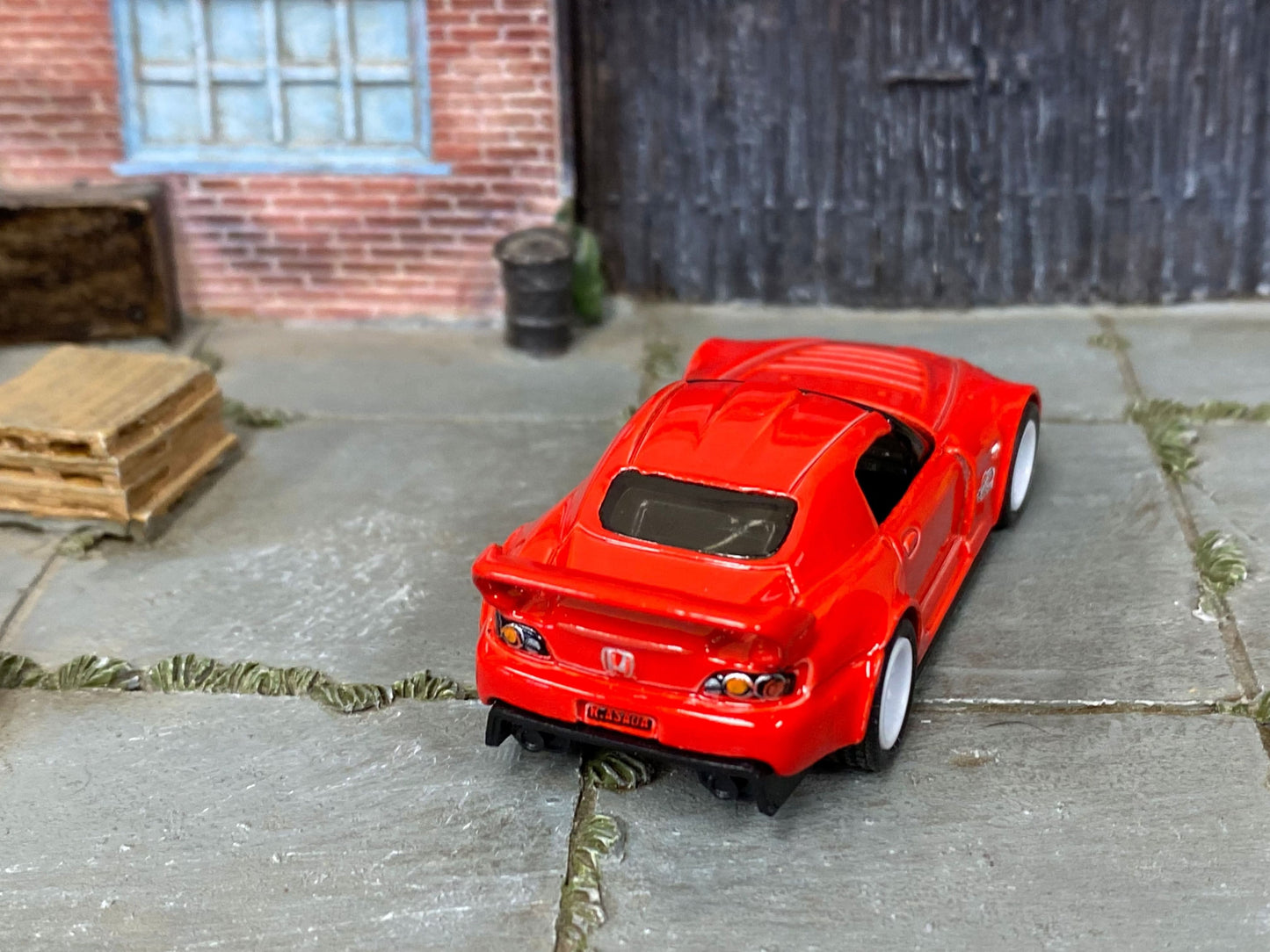 Custom Hot Wheels - Honda S2000 - Red - White 12 Spoke Thunder Wheels - Rubber Tires