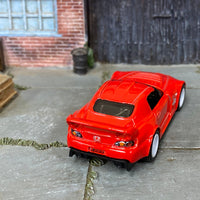 Custom Hot Wheels - Honda S2000 - Red - White 12 Spoke Thunder Wheels - Rubber Tires