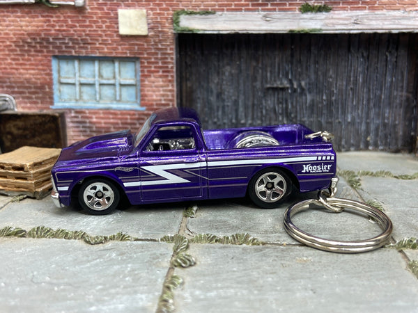 1967 Chevy Pick Up Truck Purple custom Hot Wheels keychain