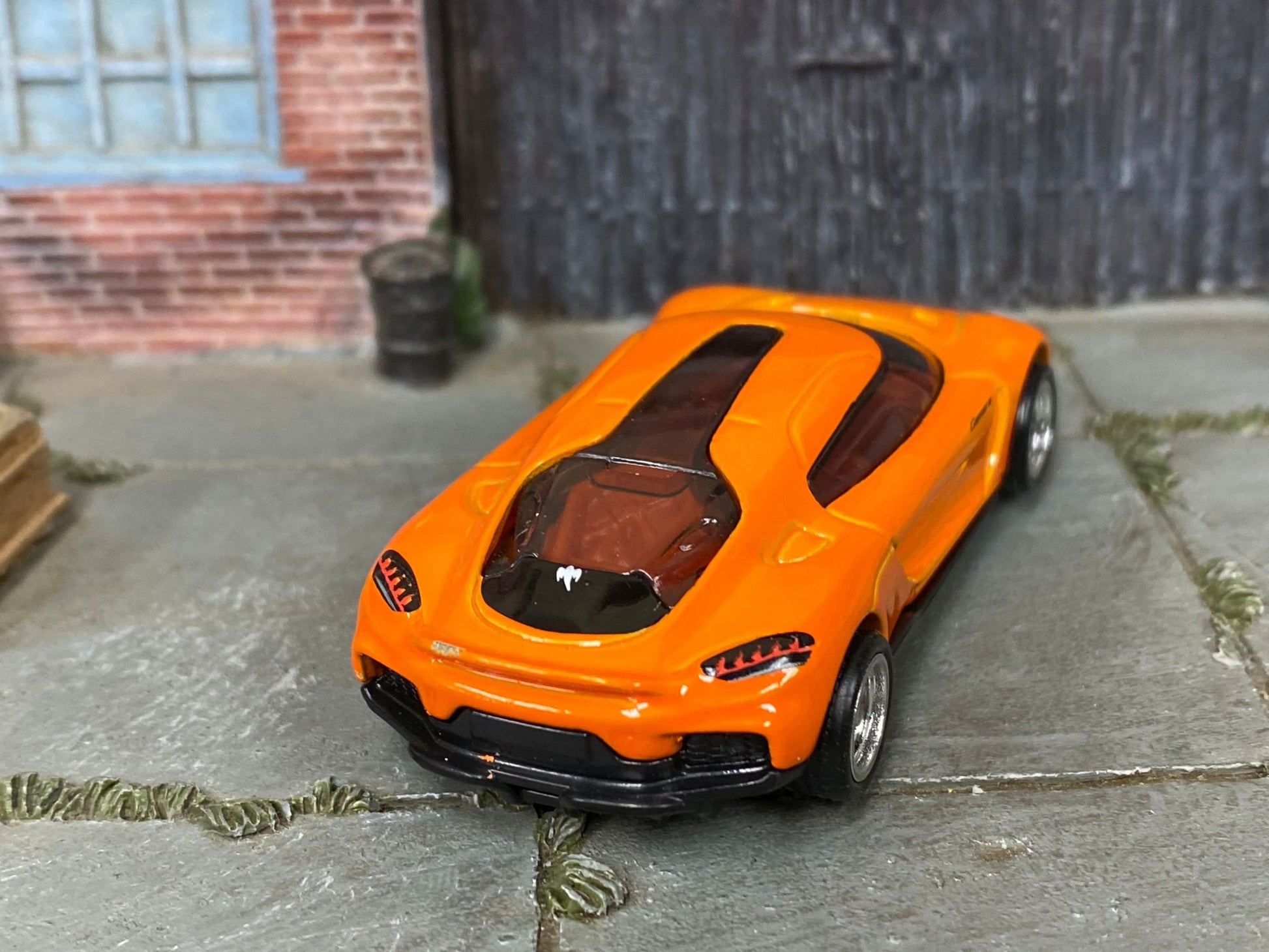 Custom Hot Wheels - Koenigsegg Gemera - Orange - Chrome BBS Wheels - Rubber Tires