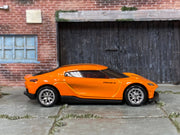 Custom Hot Wheels - Koenigsegg Gemera - Orange - Chrome BBS Wheels - Rubber Tires