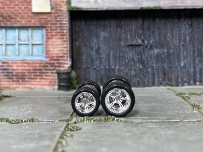 Custom Hot Wheels Matchbox Rubber Tires And Wheels Chrome American Racing Cragar Style 10mm 12mm  Wheels